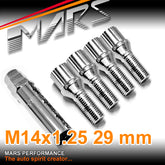 Chrome Mars Performance wheels M14 x 1.25 29mm ultra slim 7 spline Lock Bolts Set 4 pcs with Key